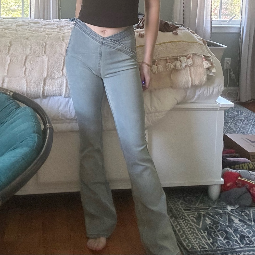 Free people crossover flare jeans